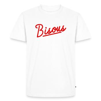 Bisous - T-shirt Premium bio Homme - blanc - Devant - Nico (187cm)