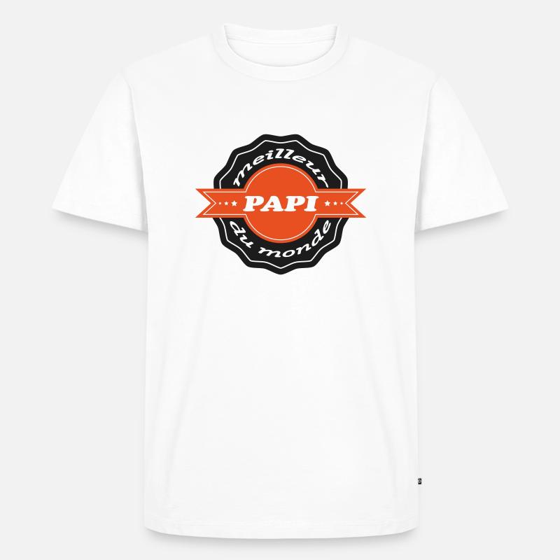 Beste PAPI - Männer Premium Bio T-Shirt - Weiß
