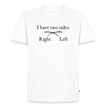 J’ai deux côtés - T-shirt Premium bio Homme - blanc - Devant - Nico (187cm)