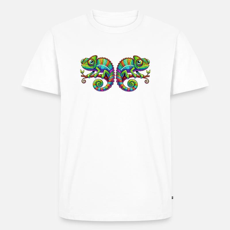 chamäleons - Männer Premium Bio T-Shirt - Weiß