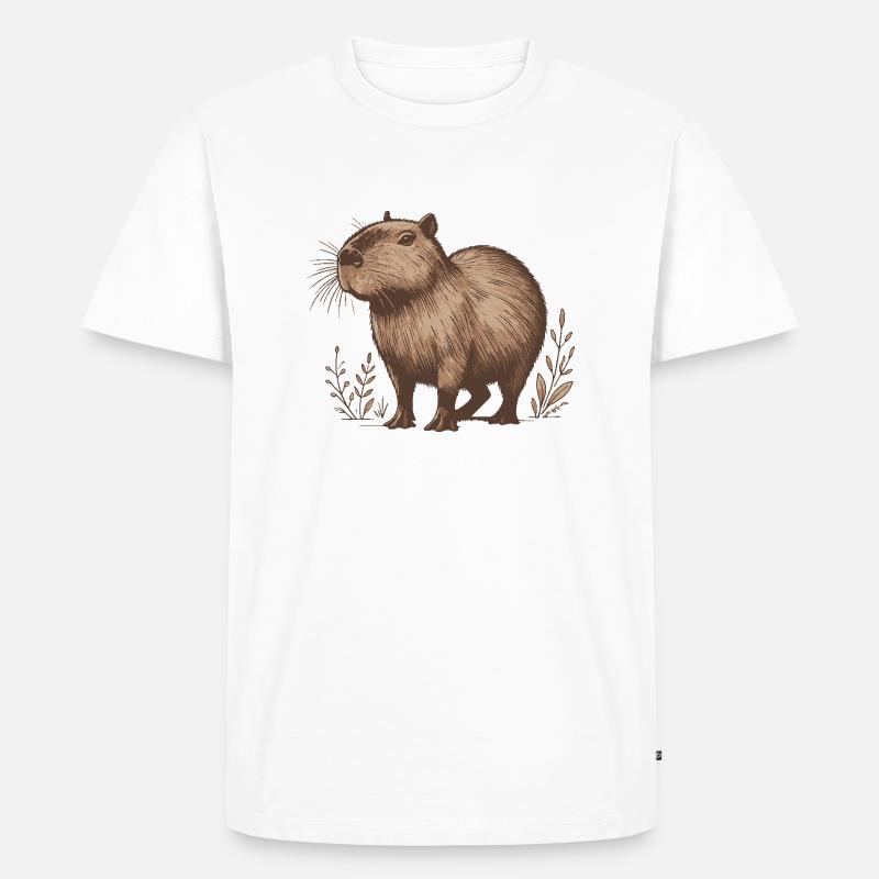 Capybara - Männer Premium Bio T-Shirt - Weiß