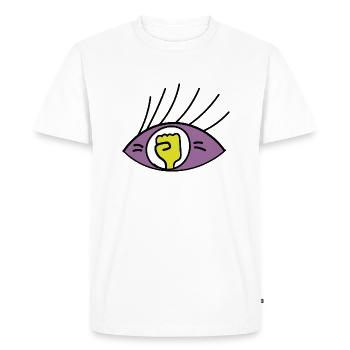 Look, Big Brother is watching you, Eye open - Men's Premium Organic T-Shirt - white - Front - Nico (187cm)