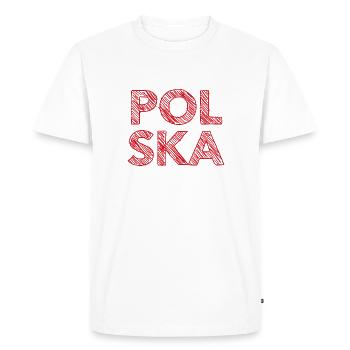 Polska Lettering - Polen - Poland - Men's Premium Organic T-Shirt - white - Front - Nico (187cm)