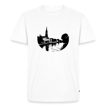 Danube in Ulm - Men's Premium Organic T-Shirt - white - Front - Nico (187cm)
