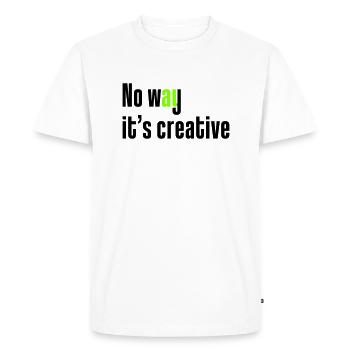 No way it's creative - Men's Premium Organic T-Shirt - white - Front - Nico (187cm)