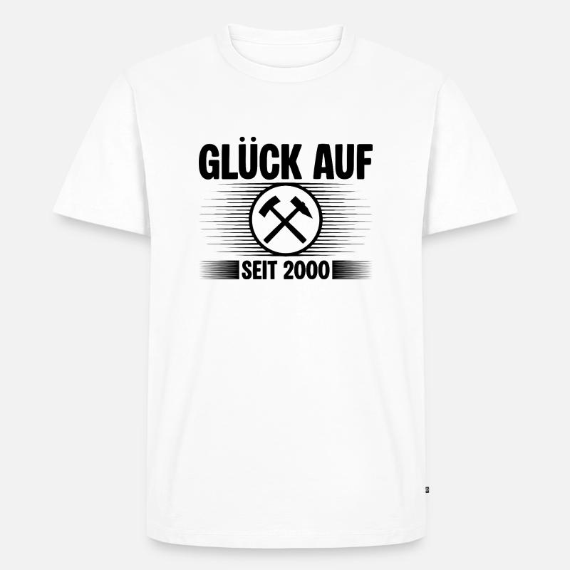 Glueck auf seit 2000 - Männer Premium Bio T-Shirt - Weiß