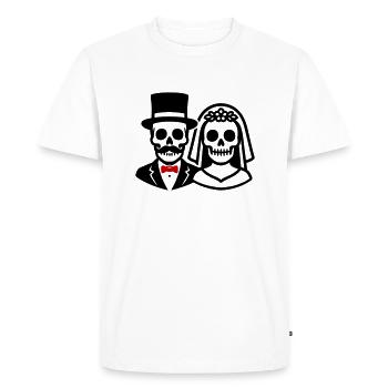 Mariage Squelette Mariée Marié Couple - T-shirt Premium bio Homme - blanc - Devant - Nico (187cm)