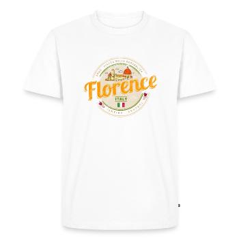 Florence Capitale Toscane Italie Souvenir - T-shirt Premium bio Homme - blanc - Devant - Nico (187cm)