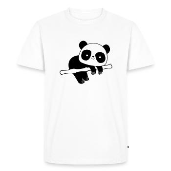 Panda - T-shirt Premium bio Homme - blanc - Devant - Nico (187cm)