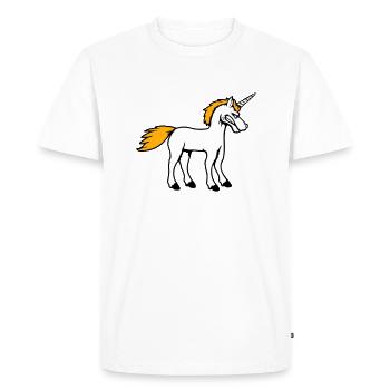 Licorne Mal En colère Attaque Groyer des dents Aigre - T-shirt Premium bio Homme - blanc - Devant - Nico (187cm)