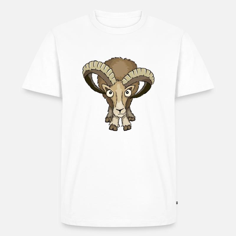 bockiges Mufflon - Männer Premium Bio T-Shirt - Weiß