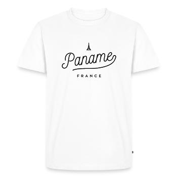 Paname - France - Men's Premium Organic T-Shirt - white - Front - Nico (187cm)