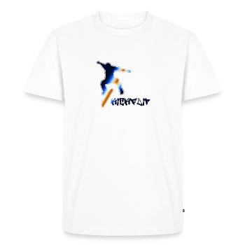 Skateboarder, kickflip on a skateboard - Men's Premium Organic T-Shirt - white - Front - Nico (187cm)