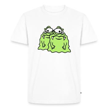 Équipe 2 amis couple glibber slime dégueulasse - T-shirt Premium bio Homme - blanc - Devant - Nico (187cm)