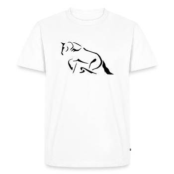 Cheval de l’Ouest - T-shirt Premium bio Homme - blanc - Devant - Nico (187cm)