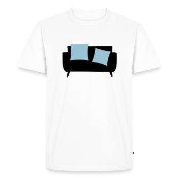 Canapé-lit et oreillers - T-shirt Premium bio Homme - blanc - Devant - Nico (187cm)