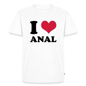 J'aime anale - T-shirt Premium bio Homme - blanc - Devant - Nico (187cm)