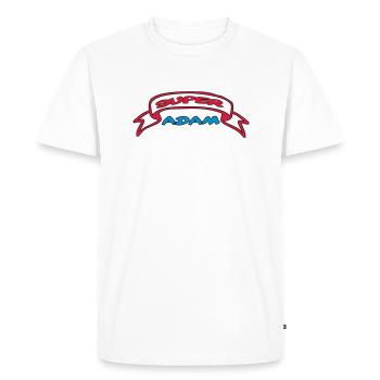 SUPER ADAM - Men's Premium Organic T-Shirt - white - Front - Nico (187cm)