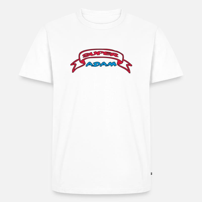 SUPER ADAM - Männer Premium Bio T-Shirt - Weiß