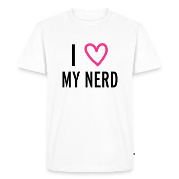 Nerd - Men's Premium Organic T-Shirt - white - Front - Nico (187cm)