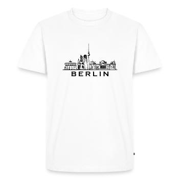 BERLIN - the city motif - Men's Premium Organic T-Shirt - white - Front - Nico (187cm)
