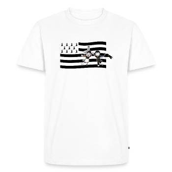 Breton flag - Men's Premium Organic T-Shirt - white - Front - Nico (187cm)