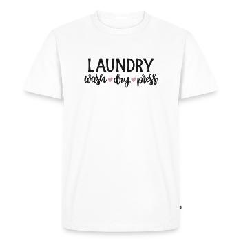 Wash and iron - Men's Premium Organic T-Shirt - white - Front - Nico (187cm)