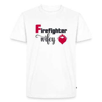 Femme de pompier - T-shirt Premium bio Homme - blanc - Devant - Nico (187cm)