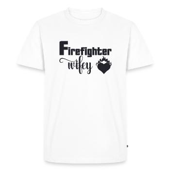 Femme de pompier - T-shirt Premium bio Homme - blanc - Devant - Nico (187cm)