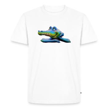 Amstrad Retro Crocodile - Mascot 01 - Men's Premium Organic T-Shirt - white - Front - Nico (187cm)