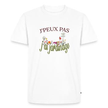 j peux pas j ai jardinage fleurs jardin tee shirt - T-shirt Premium bio Homme - blanc - Devant - Nico (187cm)