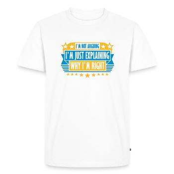 Je ne discute pas - T-shirt Premium bio Homme - blanc - Devant - Nico (187cm)