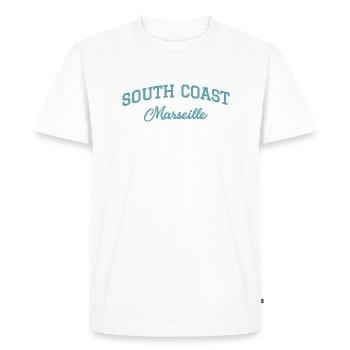 SOUTH COAST Marseille - T-shirt Premium bio Homme - blanc - Devant - Nico (187cm)