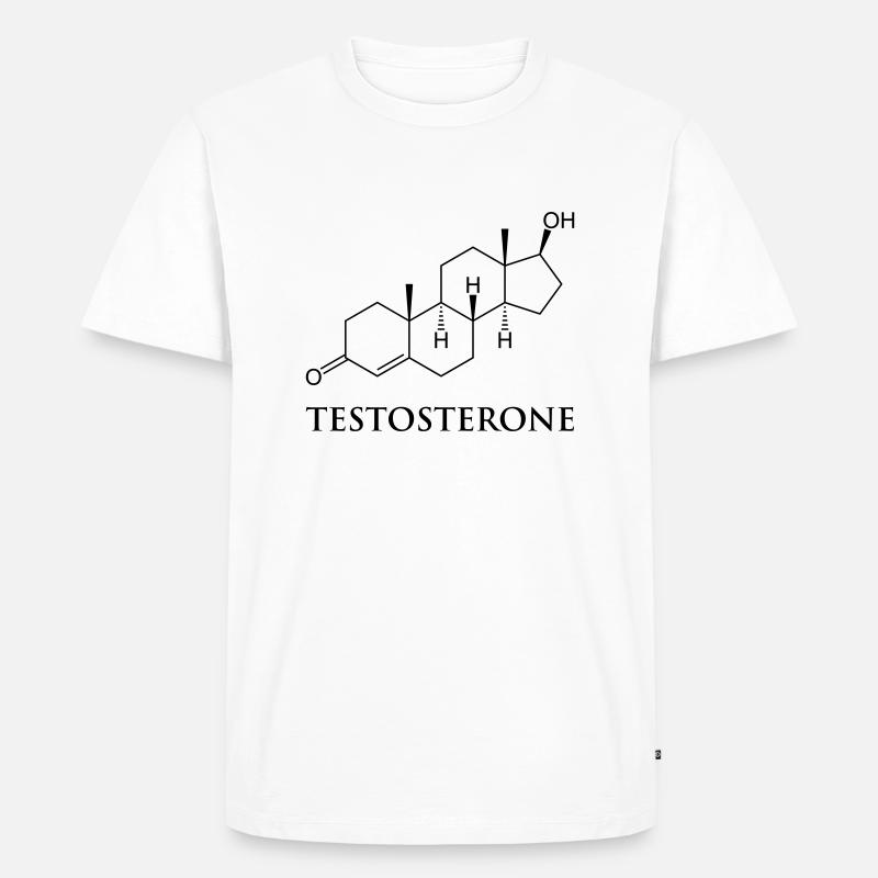 Testosteron - Männer Premium Bio T-Shirt - Weiß