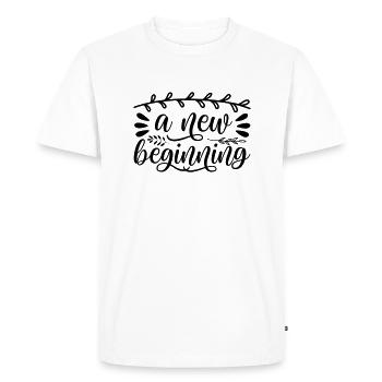 23 Un nouveau départ - T-shirt Premium bio Homme - blanc - Devant - Nico (187cm)