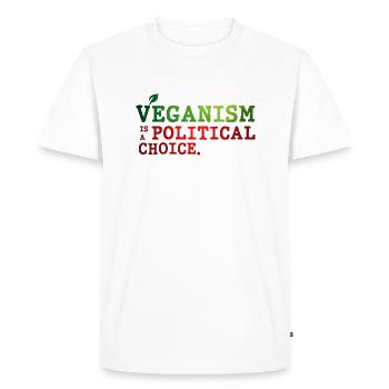 Le véganisme est un choix politique - T-shirt Premium bio Homme - blanc - Devant - Nico (187cm)