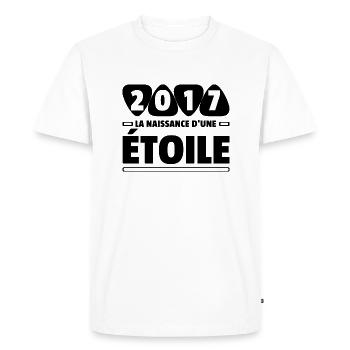 2017 année de naissance / anniversaire année 2017 - T-shirt Premium bio Homme - blanc - Devant - Nico (187cm)
