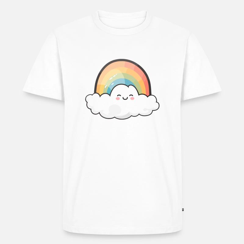 Cloud 'n' Rainbow - Männer Premium Bio T-Shirt - Weiß
