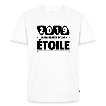 2019 année de naissance / anniversaire année 2019 - T-shirt Premium bio Homme - blanc - Devant - Nico (187cm)
