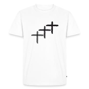 Croix 3 - T-shirt Premium bio Homme - blanc - Devant - Nico (187cm)
