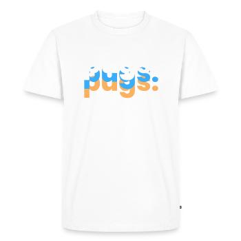 Forever Pugs - Le compagnon mignon - T-shirt Premium bio Homme - blanc - Devant - Nico (187cm)