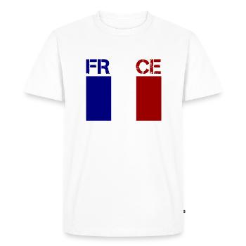 France - T-shirt Premium bio Homme - blanc - Devant - Nico (187cm)