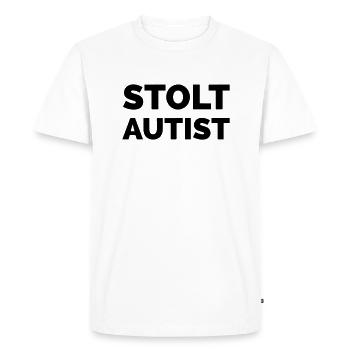 proudly autistic - Men's Premium Organic T-Shirt - white - Front - Nico (187cm)