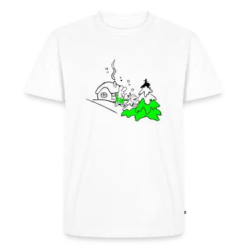Hiver - T-shirt Premium bio Homme - blanc - Devant - Nico (187cm)
