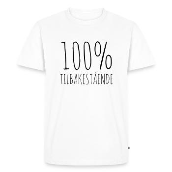 100% backward - Men's Premium Organic T-Shirt - white - Front - Nico (187cm)