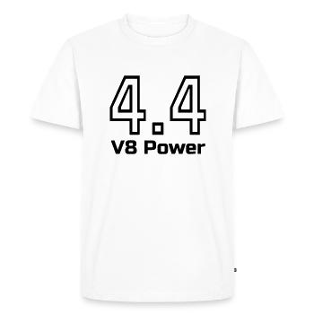 4.4 V8 Power - Men's Premium Organic T-Shirt - white - Front - Nico (187cm)