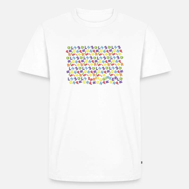 Buchstabensalat Springginkerl - Männer Premium Bio T-Shirt - Weiß