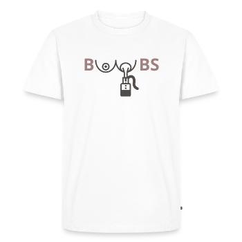 BOOBS - T-shirt Premium bio Homme - blanc - Devant - Nico (187cm)