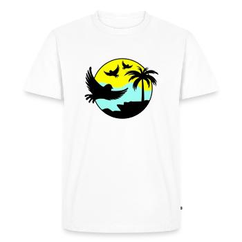 Oiseaux de paradis 02 - T-shirt Premium bio Homme - blanc - Devant - Nico (187cm)