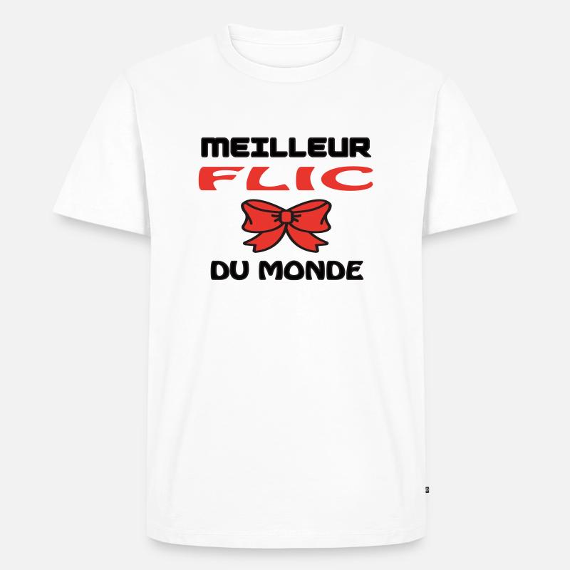 BESTER COP DER WELT - Männer Premium Bio T-Shirt - Weiß